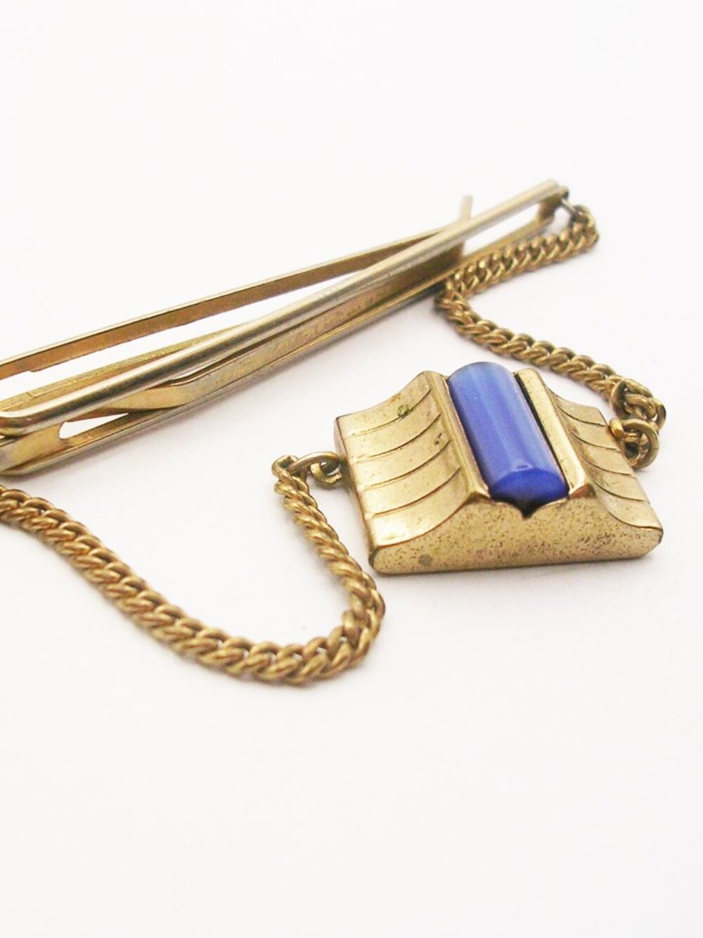 Vintage Tie Chain with Guard Mid Century Kreisler USA classic Men Jewelry